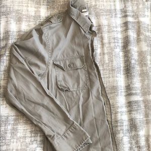 Club Monaco Button Down w/ Epaulet Detail - M